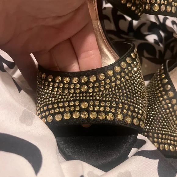 Steve Madden Gold Rhinestone Heels - Picture 2 of 5